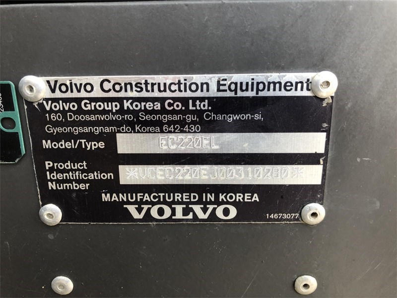 2016 Volvo EC220EL Image 10