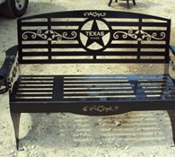 Other Heavy duty metal outdoor bench w/ Texas theme Thumbnail 1