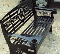 Other Heavy duty metal outdoor bench w/ Texas theme Thumbnail 2