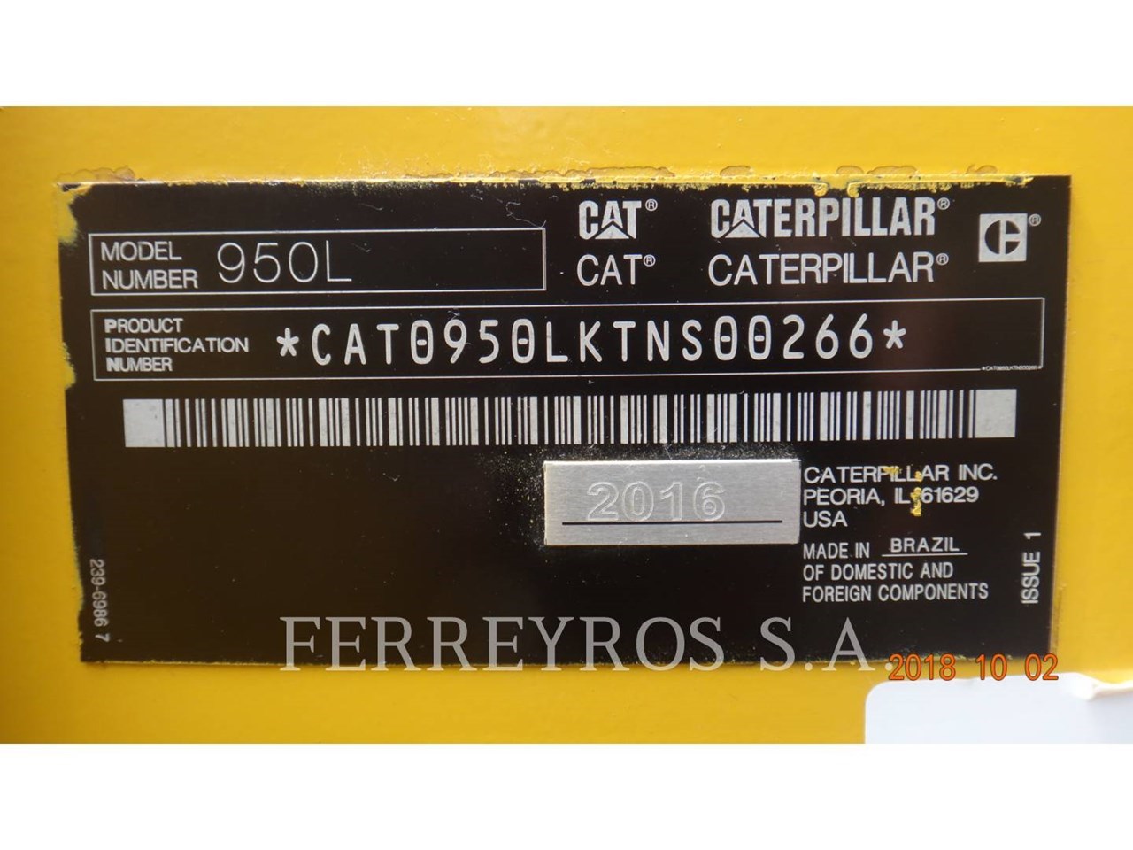 2016 Caterpillar 950L Image 5