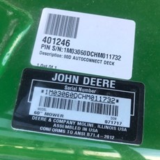 2017 John Deere 60D Mower Deck For Sale