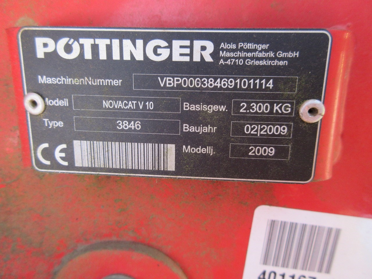 2009 Pottinger NOVACAT V10 Mower Conditioner For Sale