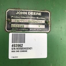 1989 John Deere 9500 Combine For Sale