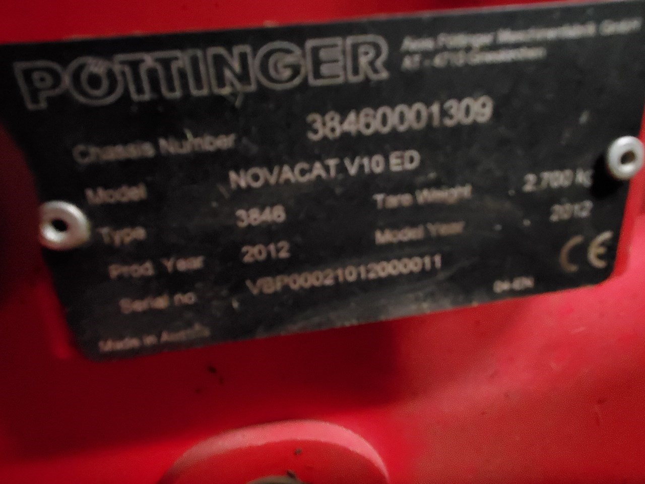 2012 Pottinger NOVACAT V10 ED Mower Conditioner For Sale