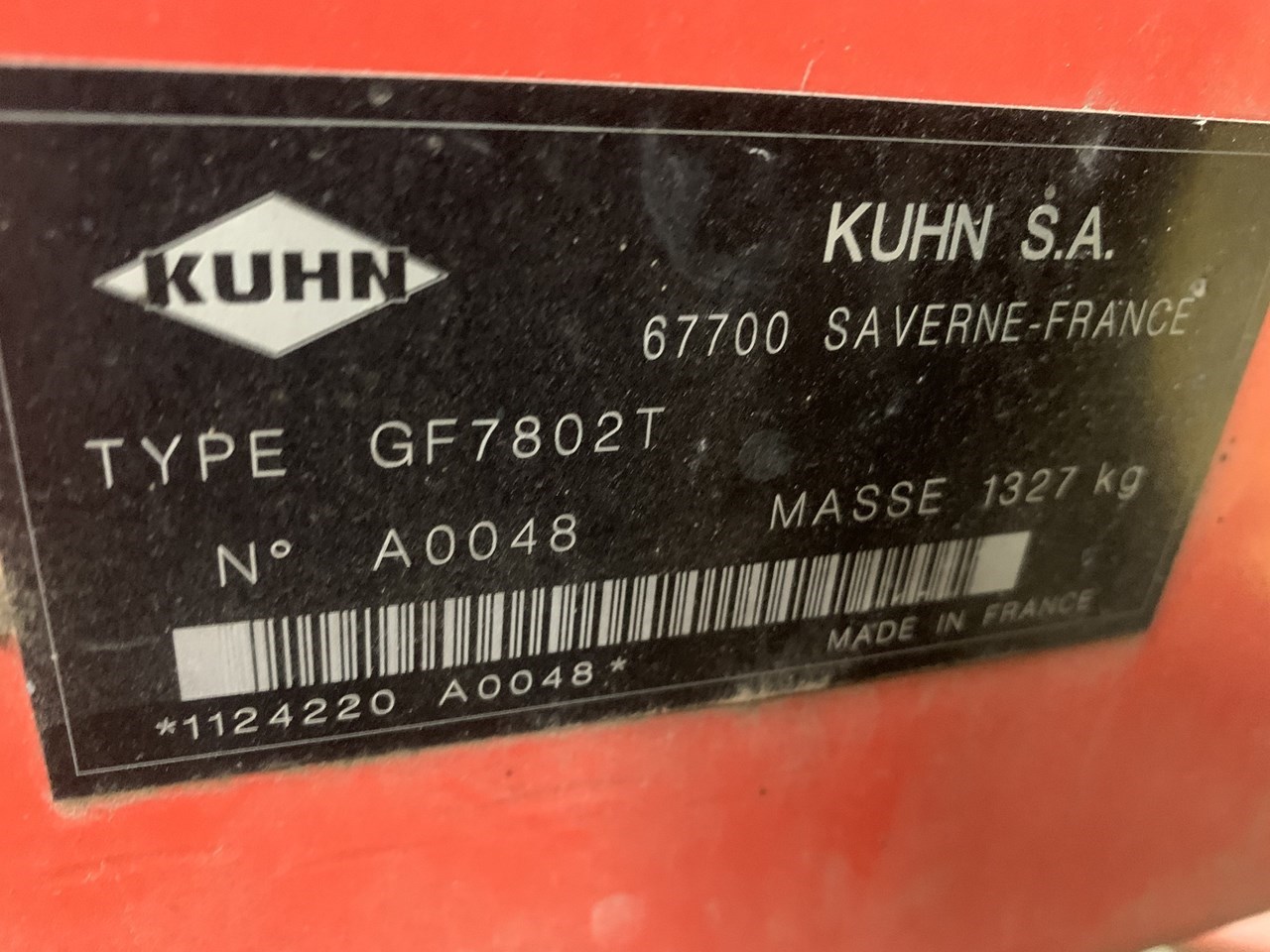 2009 Kuhn GF7802T Hay Rake For Sale