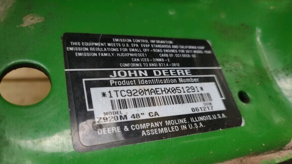 2017 John Deere Z920M Zero Turn Mower For Sale