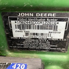 2012 John Deere Z445 Zero Turn Mower For Sale