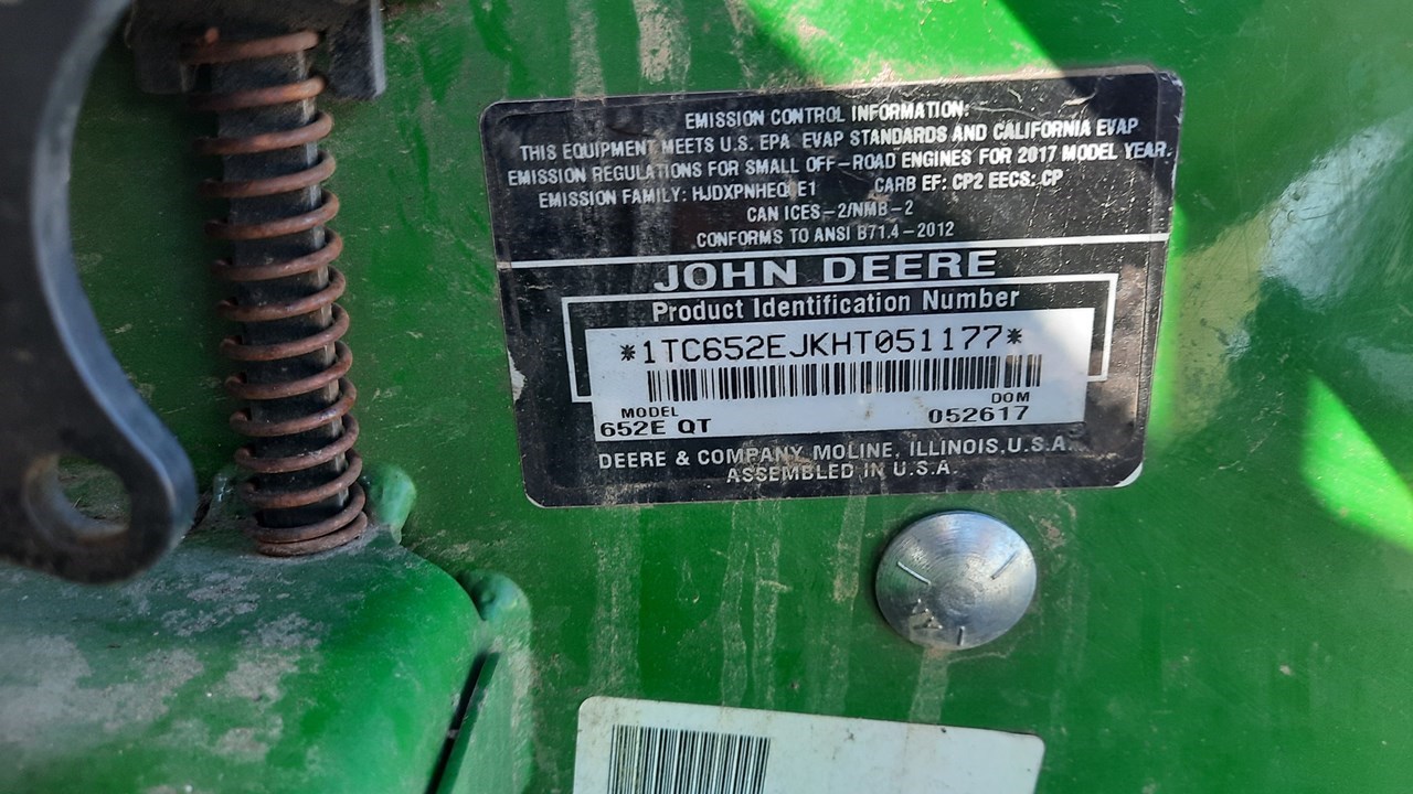 2017 John Deere 652e Lawn Mower For Sale