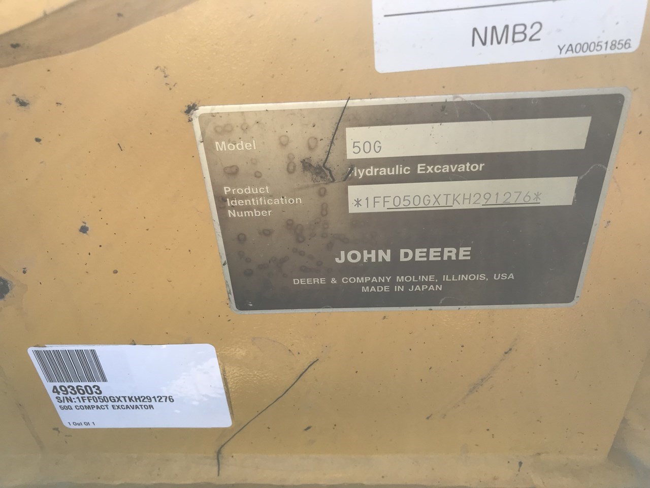 2019 John Deere 50G Excavator-Mini For Sale