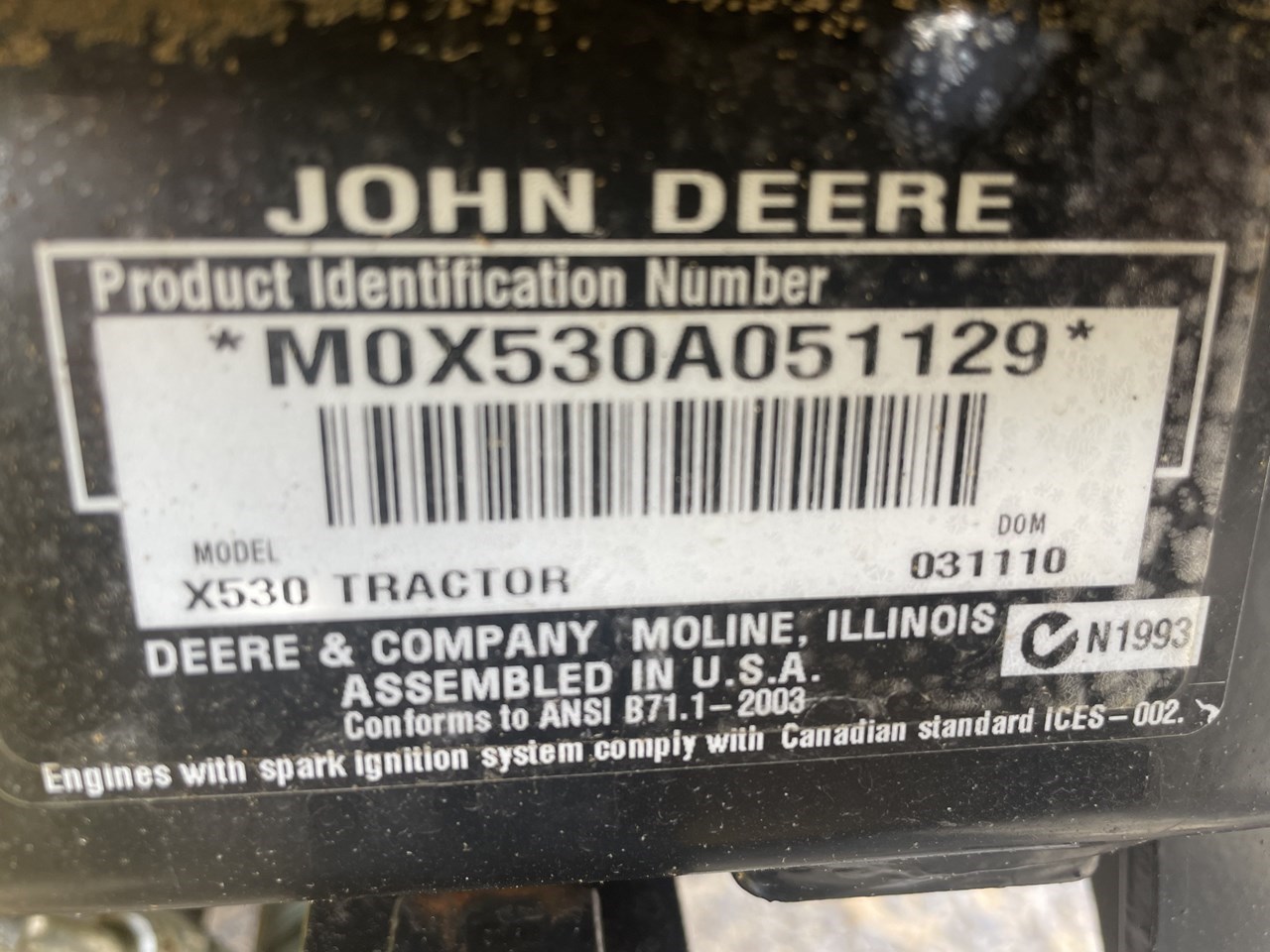 2010 John Deere X530 Lawn Mower For Sale
