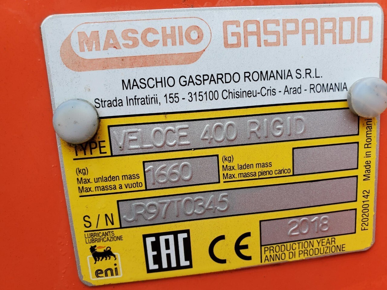 2018 Maschio VELOCE 400 RIGID Disk Harrow For Sale