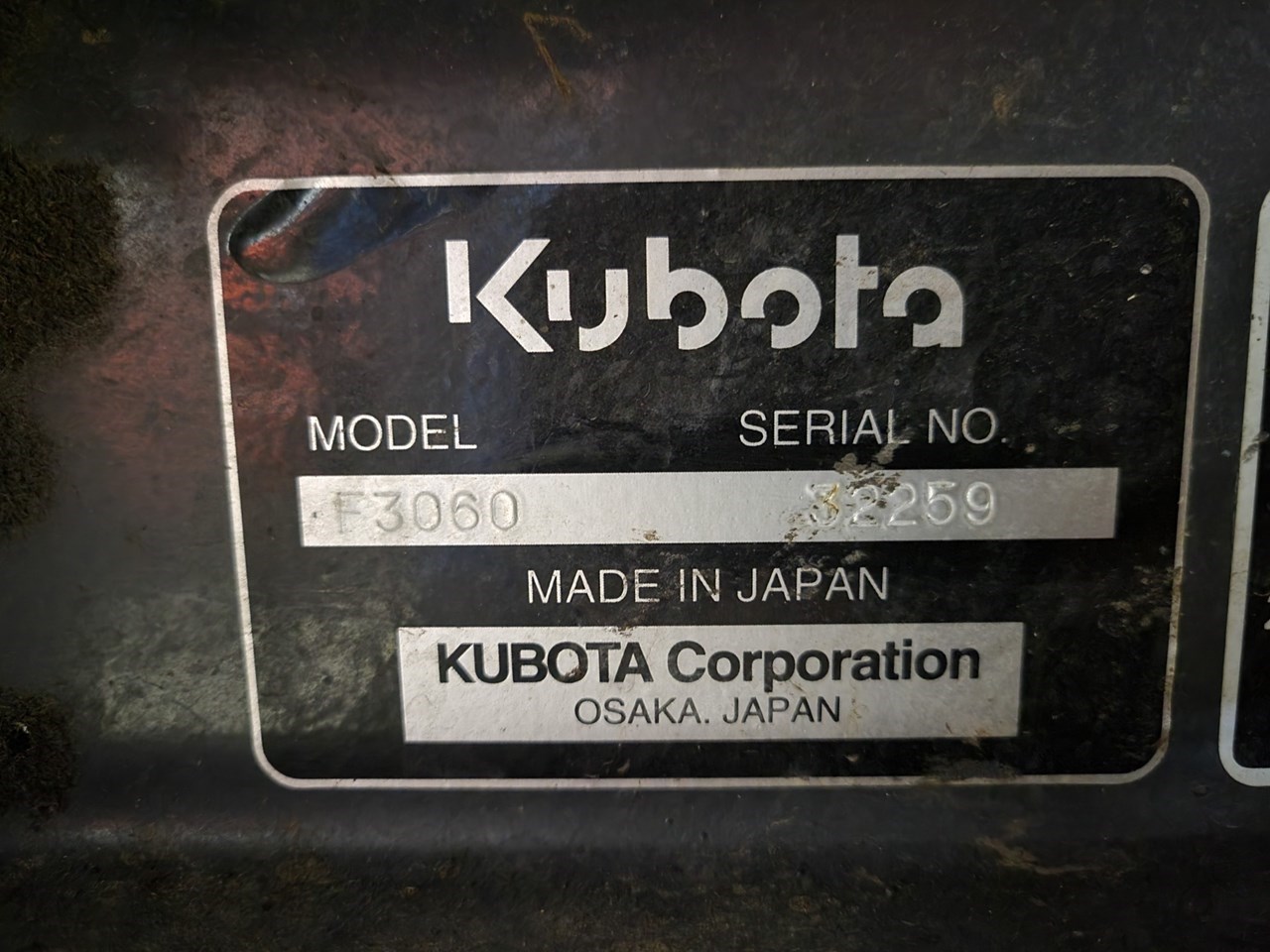 1998 Kubota F3060 Image 9