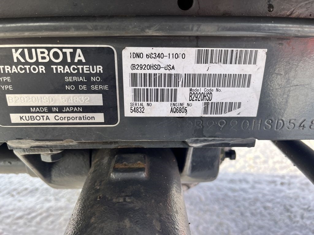 2010 Kubota B2920 Compact Utility Tractor For Sale in Edmonton Alberta