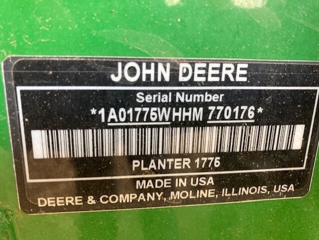 2017 John Deere 1775NT Planter For Sale