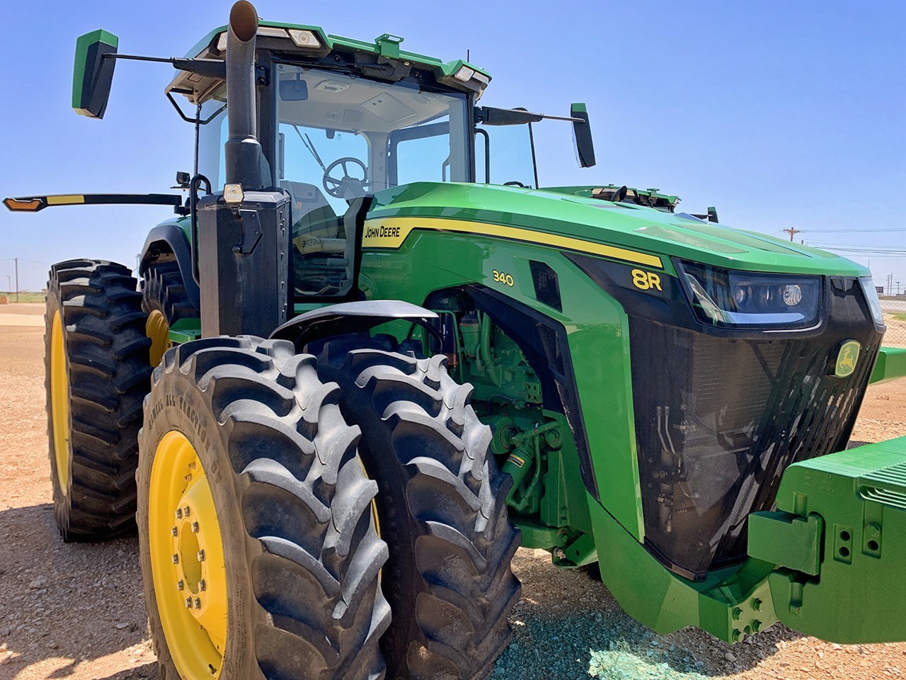 2020 John Deere 8R 340 Row Crop Tractor برسم البيعBrownfield Texas