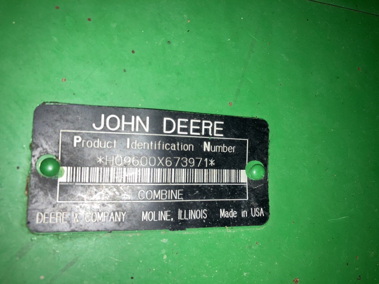 1997 John Deere 9600 Combine For Sale