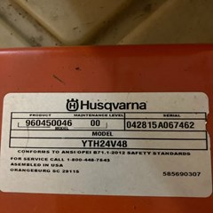 2011 Husqvarna YTH24V48 Lawn Mower For Sale