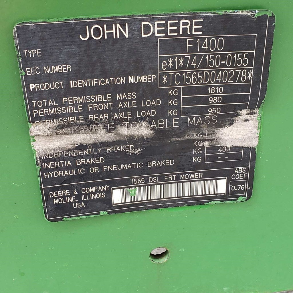2005 John Deere 1565 Commercial Front Mowers For Sale