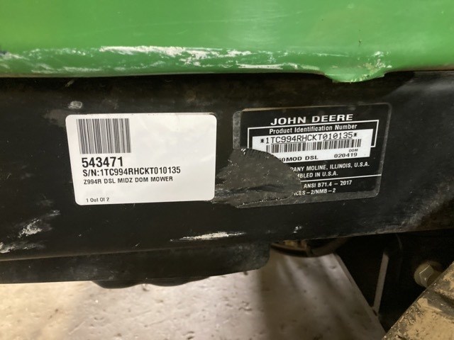 2019 John Deere Z994R Zero Turn Mower For Sale
