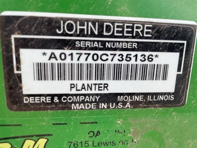 2010 John Deere 1770NT Planter For Sale