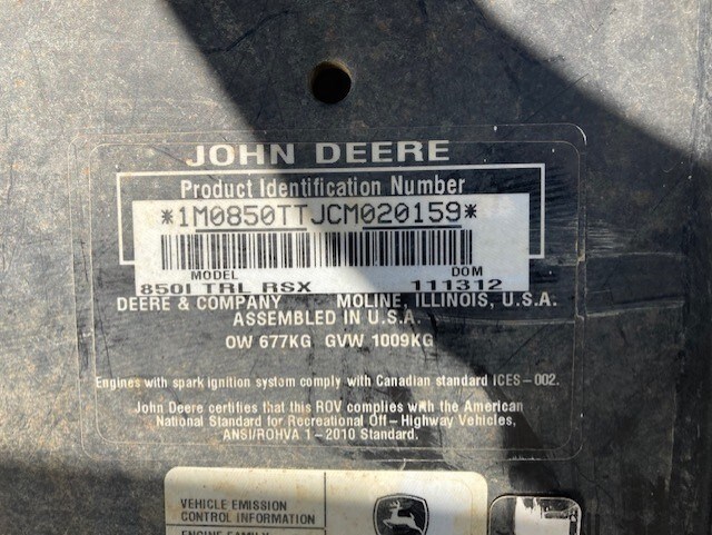 2012 John Deere RSX 850I Utility Vehicle For Sale