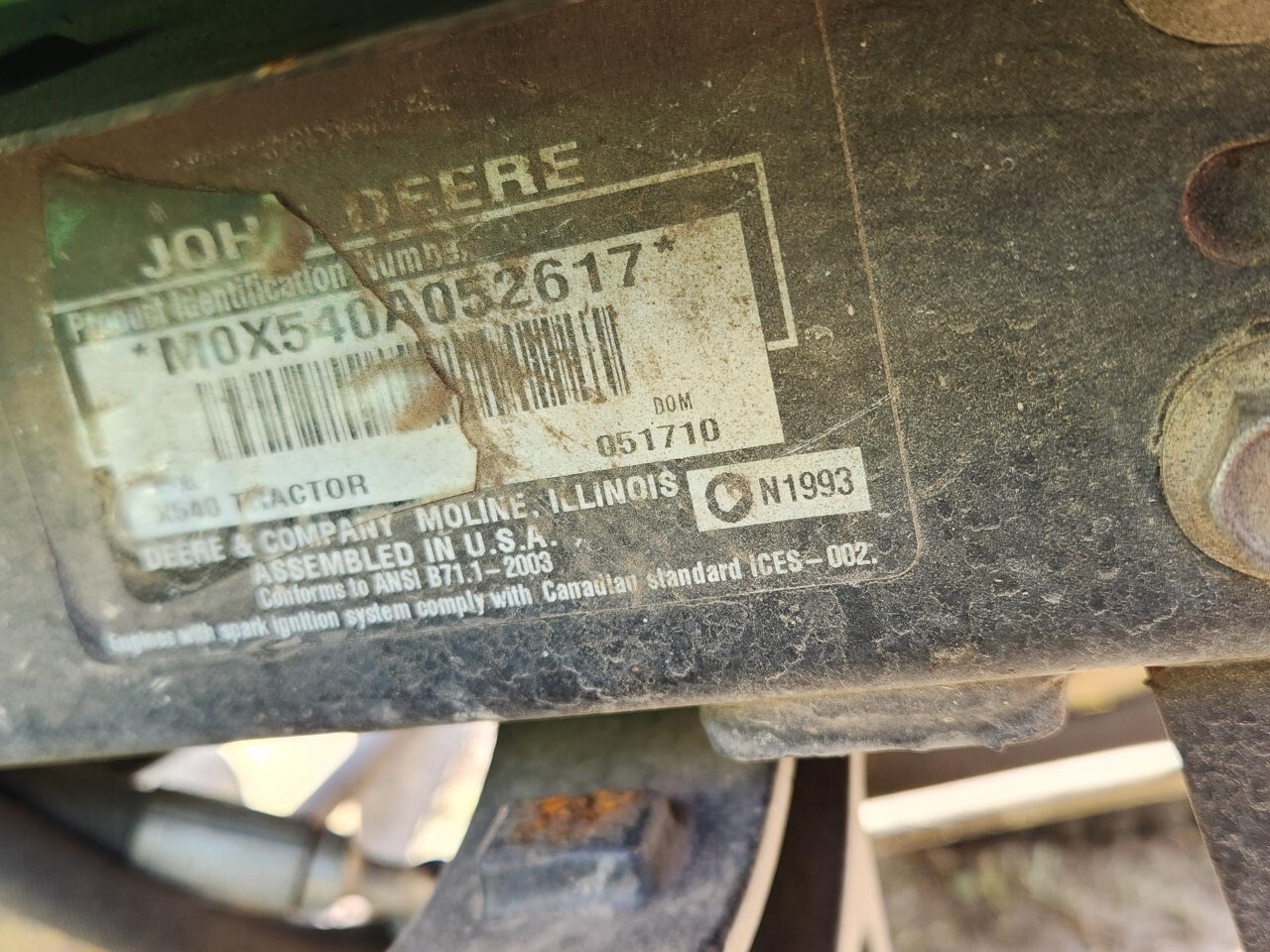 2010 John Deere X540 Lawn Mower For Sale
