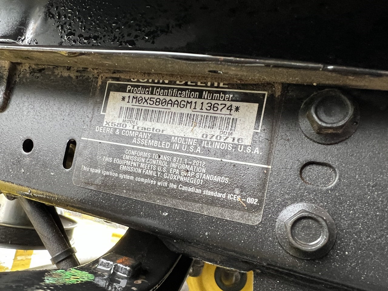 2016 John Deere X580 Riding Mower For Sale in Turtle Lake Wisconsin