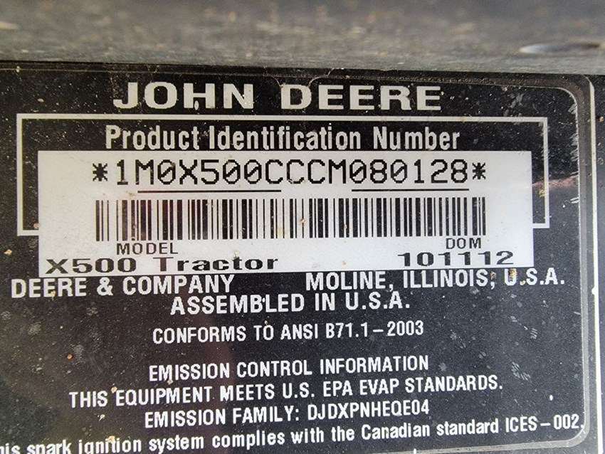 2013 John Deere X500 Thumbnail 15