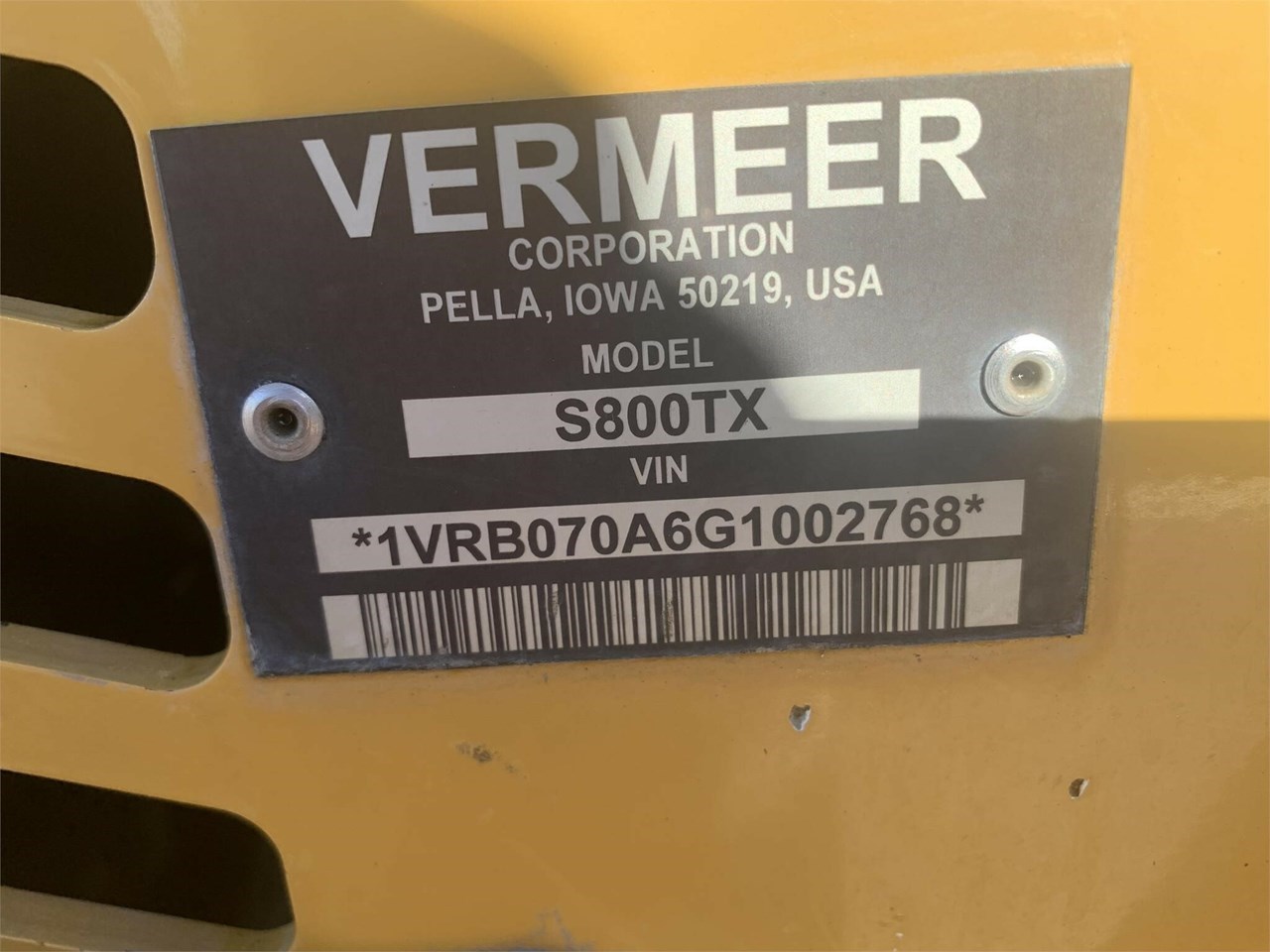 2016 Vermeer S800TX Image 9