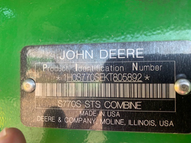2019 John Deere S770 Thumbnail 14