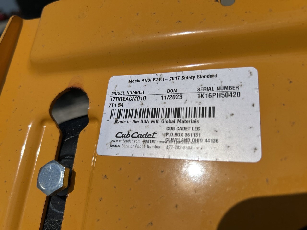 Riding Mower Cub Cadet 54 Zt1 54 Inch Zt154 Mower Cub Cadet Ultima - Main Image